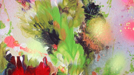 "Hummingbirds and Rainbow" LARGE painting