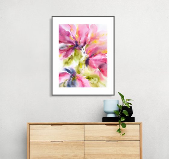 Flowers. Bright floral wall art