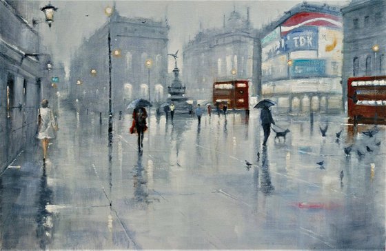 Evening rain Piccadilly