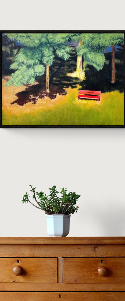 Wooden Bench in the Summer by Eliza Kołodziej