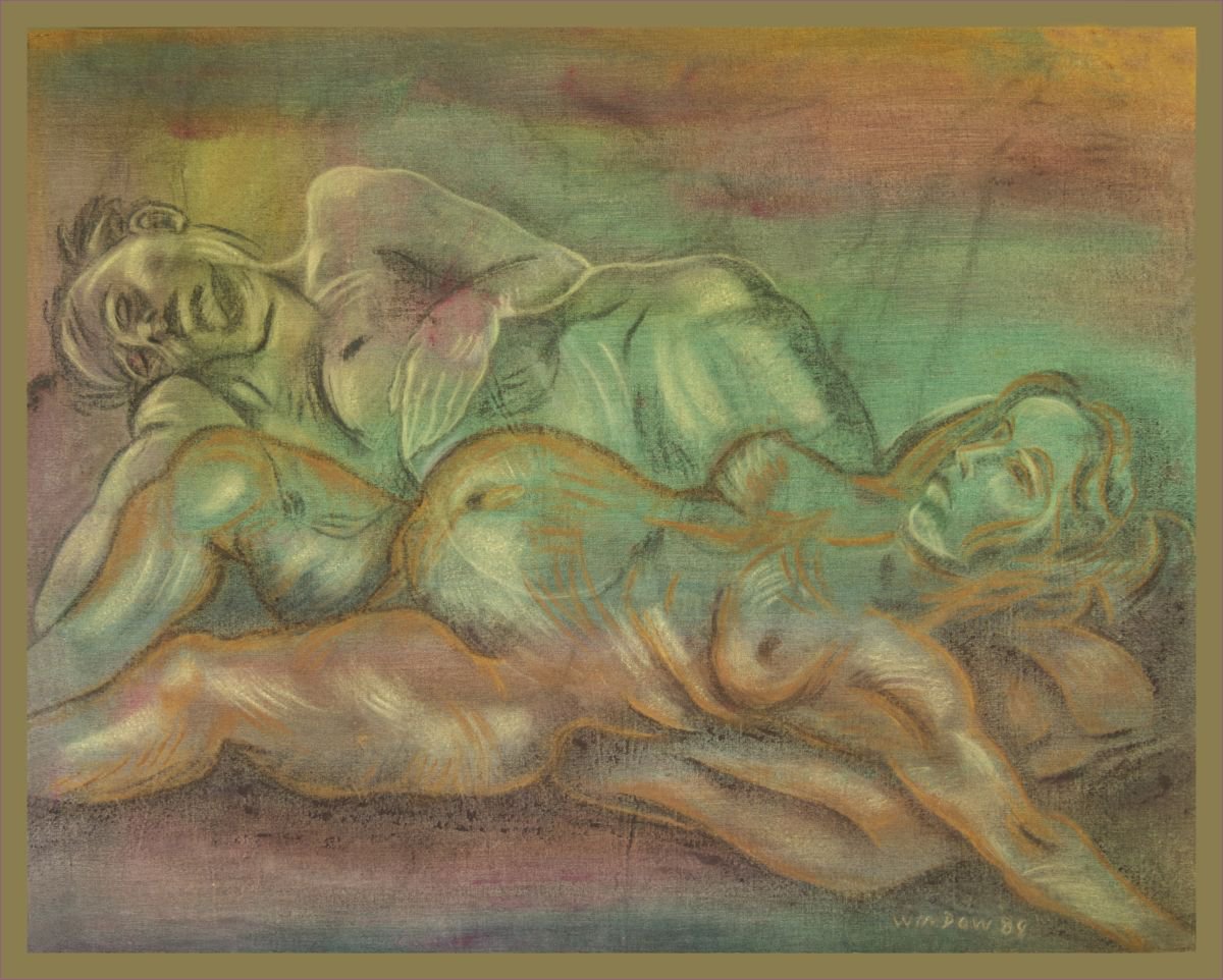 Organic Abstract Painting By Josephine Window, 41 X 33", Pre Birth Dreams, Original Artwork