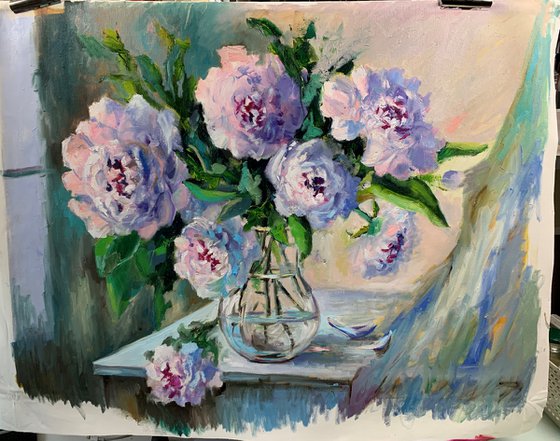 Peonies in a vase.