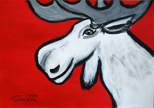 Elk /  ORIGINAL PAINTING by Salana Art Gallery