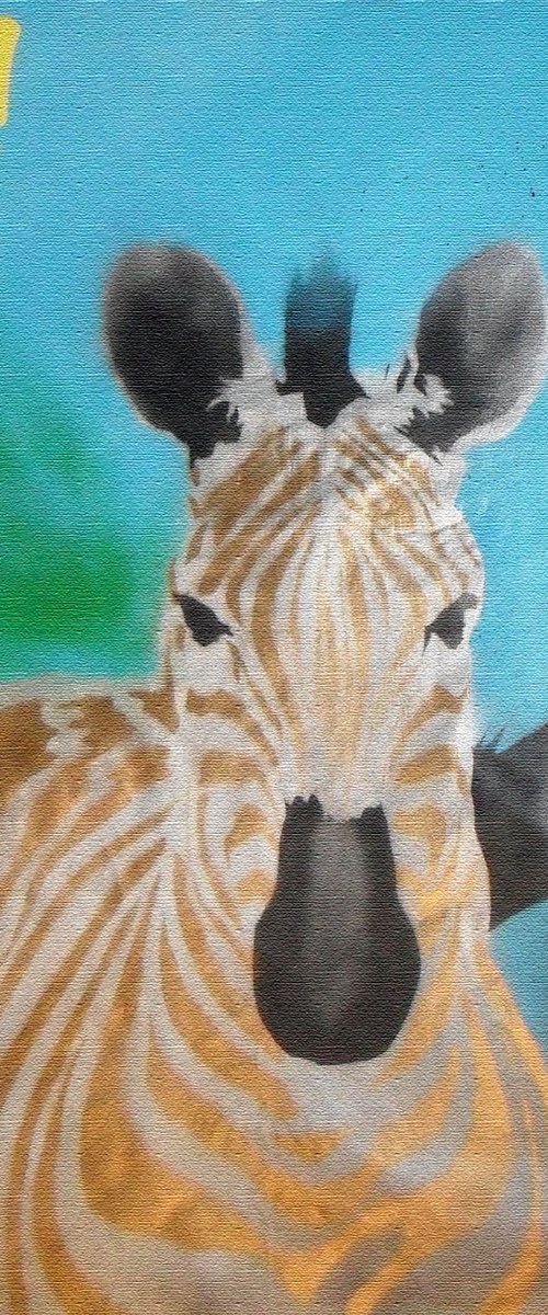 THE ZEBLING (ON A BOX CANVAS) by Juan Sly