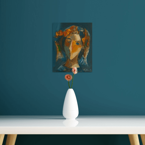 Abstract portrait (24x30cm, oil/canvas, abstract portrait)