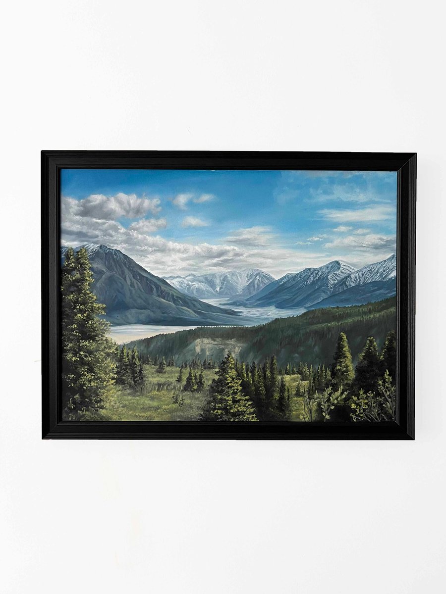 Photorealistic Landscape Oil Painting By Simona Nedeva, 24 X 18", Look No Further, Original Artwork