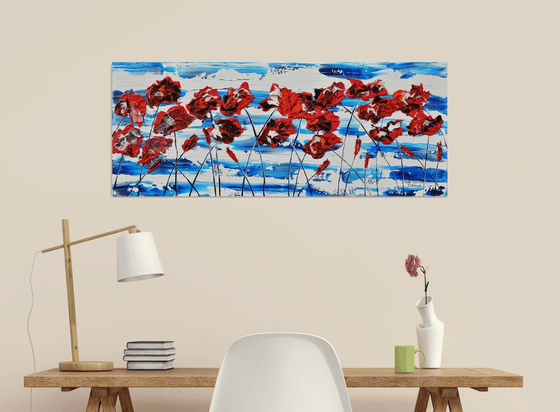 Red Poppies 1 100x40cm