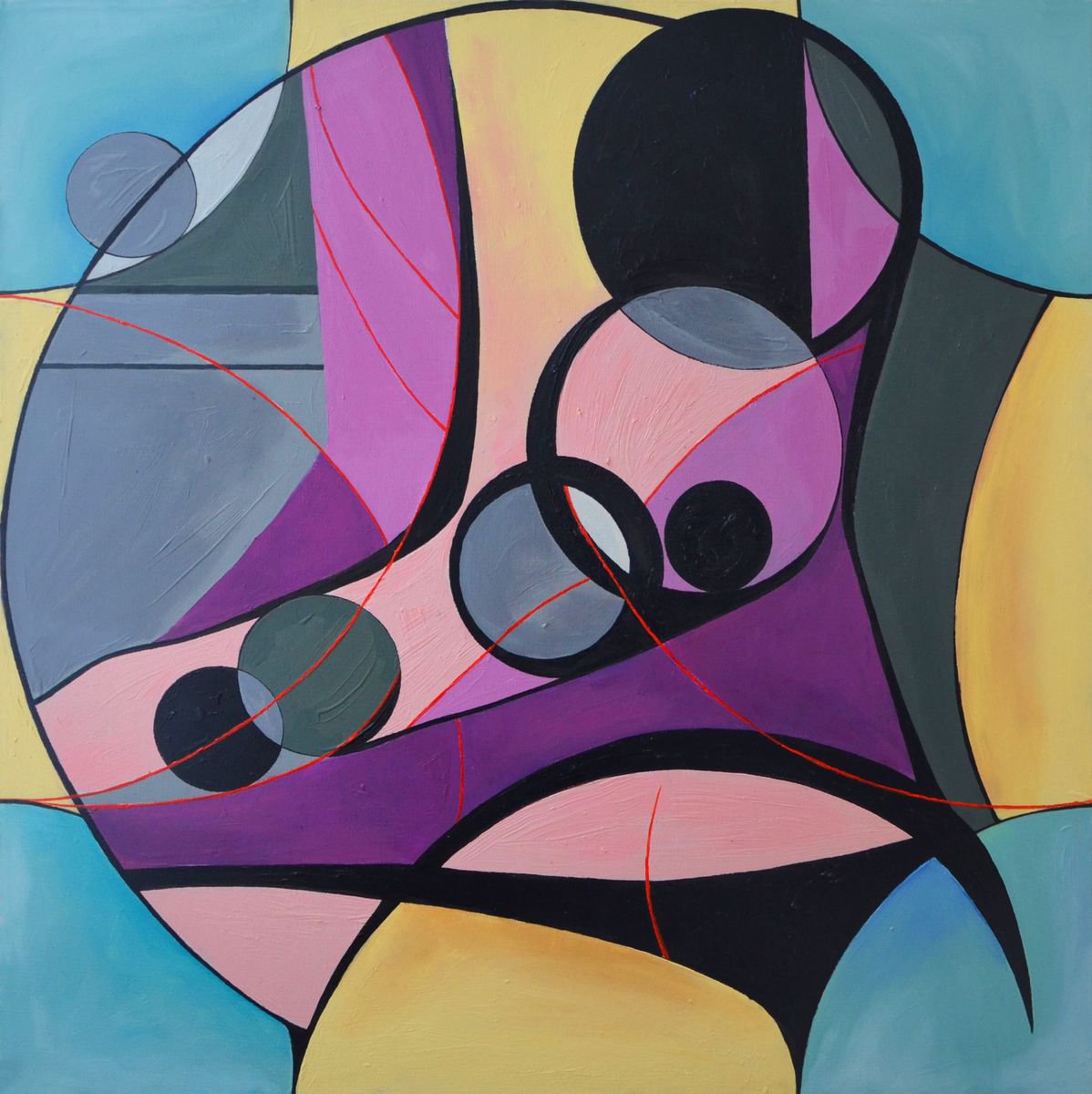 Abstract Oil Painting By Zhanna Kondratenko, 28 X 28", ? Infinity. Composition 8, Original Artwork