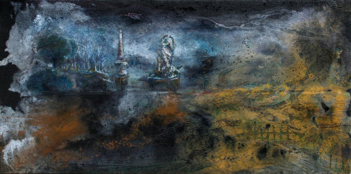 Impressionistic Landscape Acrylic Painting By Milena Nicosia, 63 X 35", J