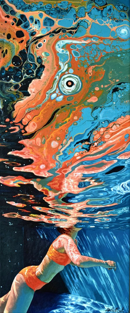 Awakening - Swimming Painting by Abi Whitlock