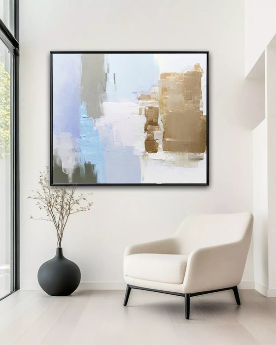 Blue and Gold Abstract