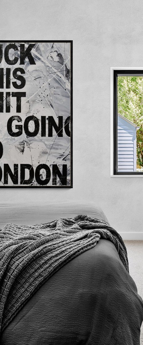 London 140cm x 100cm Textured Urban Pop Art by Franko