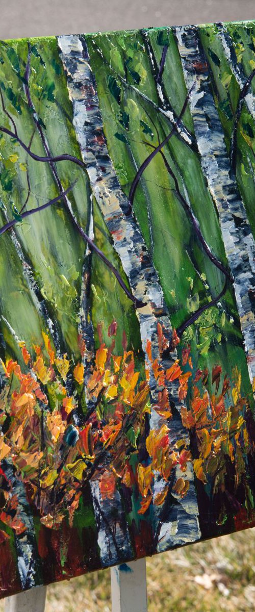 Spring Birches (Palette Knife) by Lena Owens at OLena Art