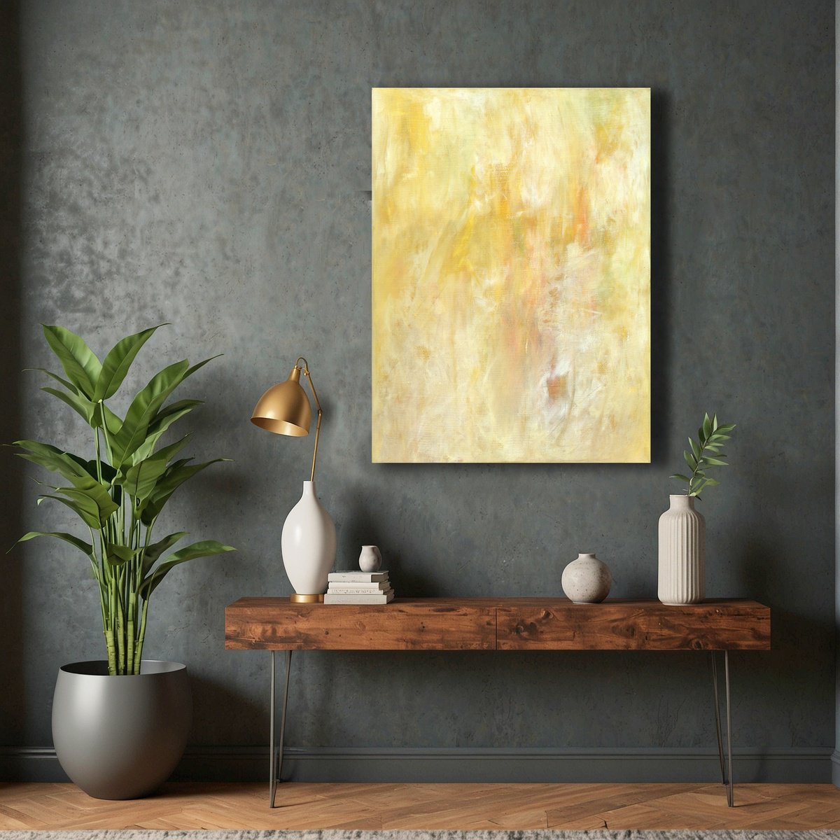 Abstract Acrylic Painting By Kathy Morton Stanion, 18 X 24", Basking In The Light, Original Artwork