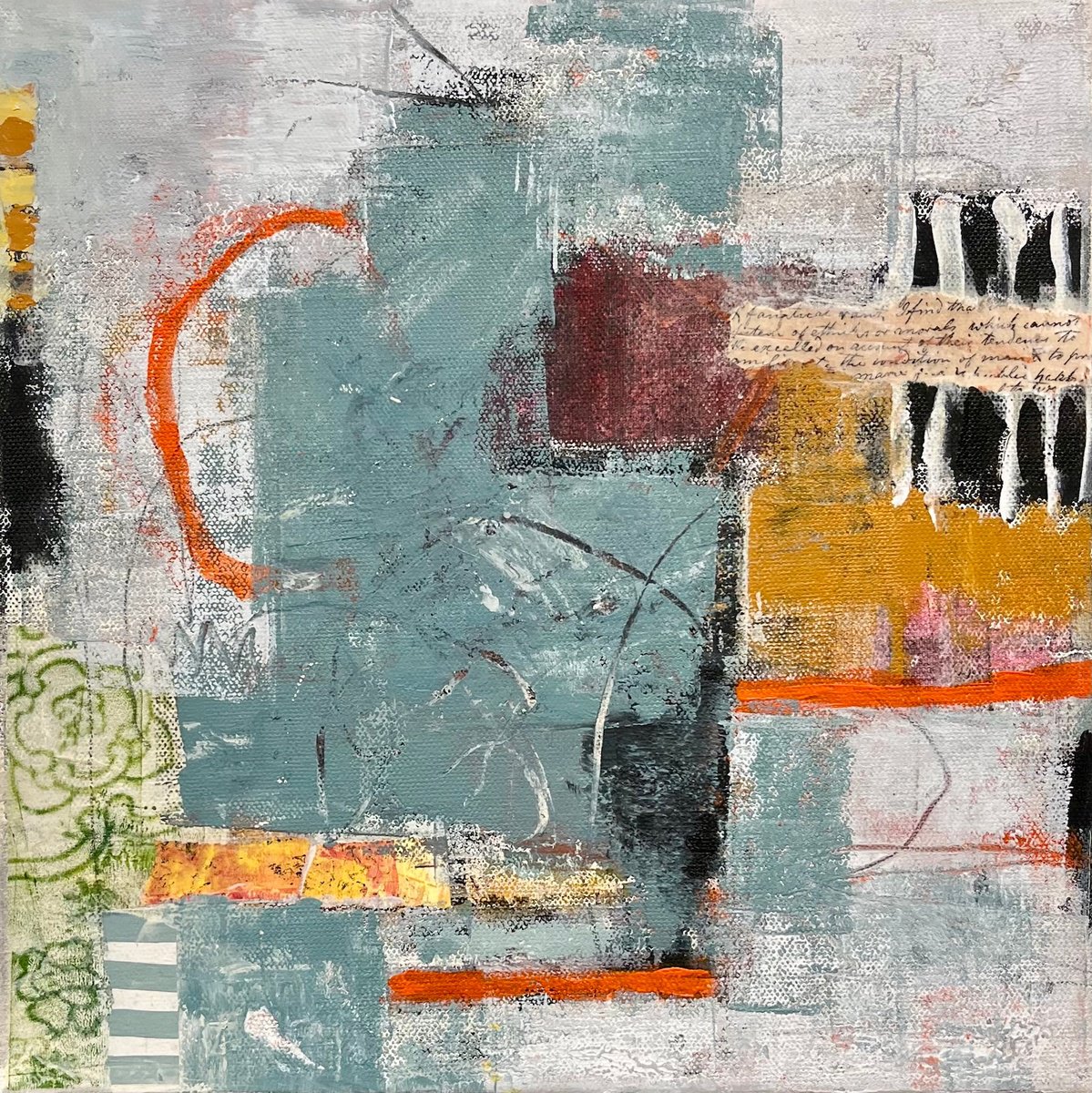 Abstract Painting By Shellie Garber, 12 X 12", Traveler