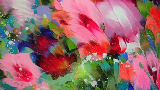 35.5” Spring, Floral Abstract Painting