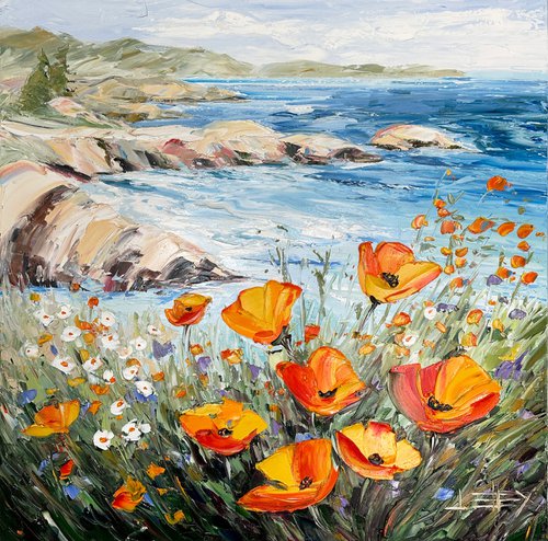 Seabreeze and Poppies by Lisa Elley