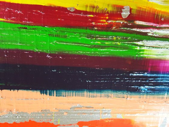 Remember - XXL triptych  textured colorful abstract
