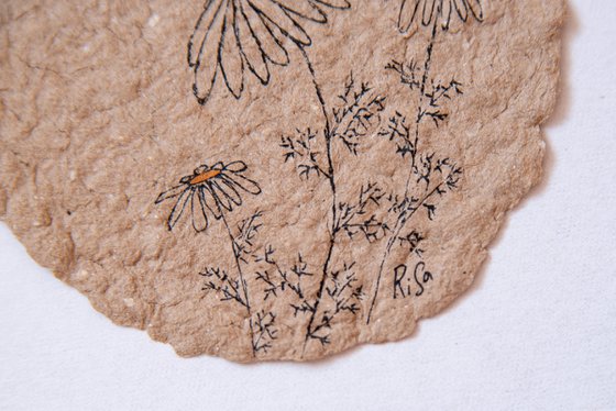 Camomiles on craft paper