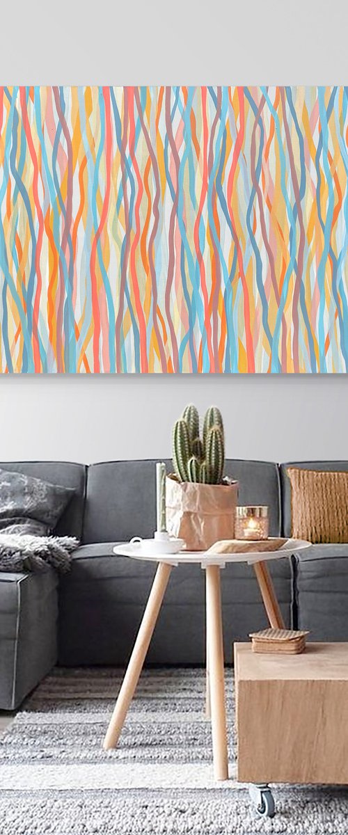 Rising Funk- 200 x 85cm acrylic on canvas by George Hall