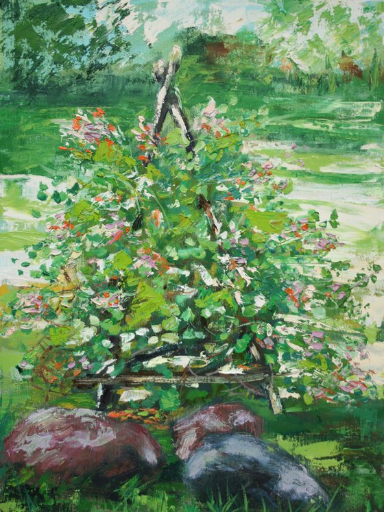 Honeysuckle blooms... /  ORIGINAL PAINTING