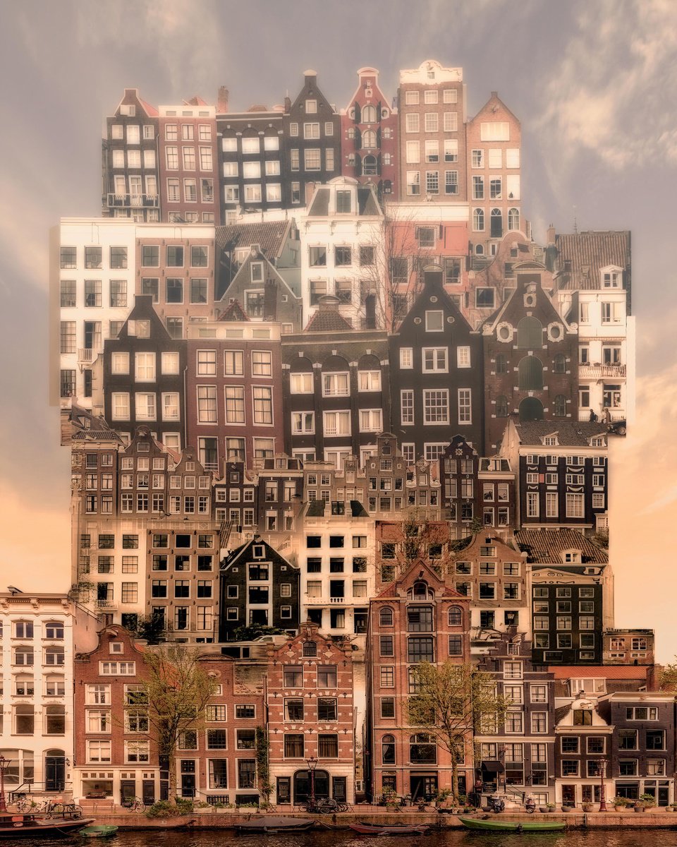 Surrealistic Cityscapes Photograph By Geert Lemmers Fpa, 31 X 39, Amsterdam View 1625, Original Artwork