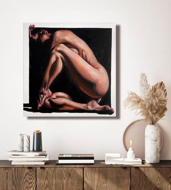 Within Myself - Female Nude in Black Space