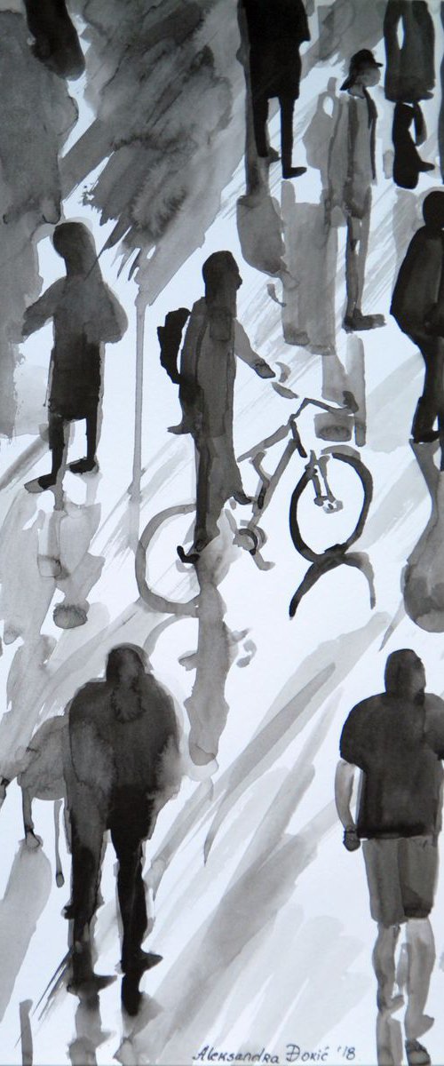 At the  street / 42 x 29.7 cm by Alexandra Djokic