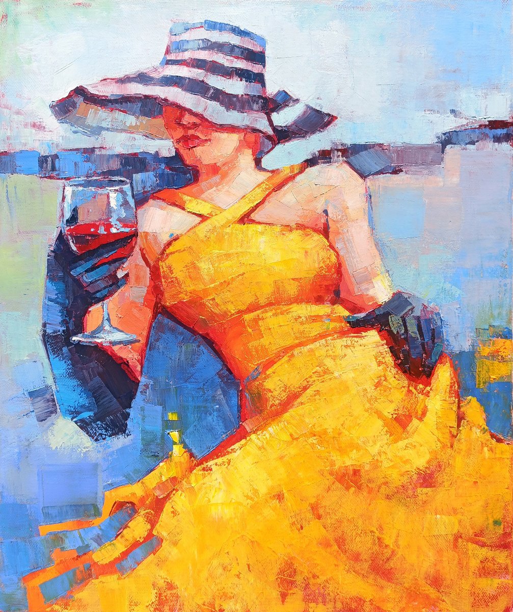 A glass of wine Oil painting: Narek Qochunc | Artfinder