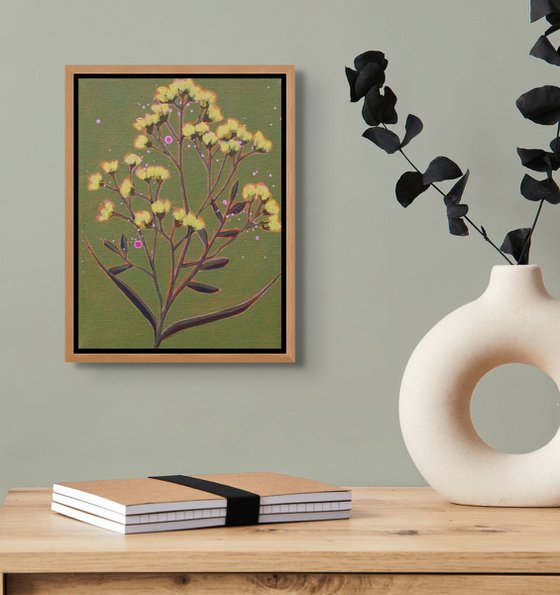 Botanical on Olive Green
