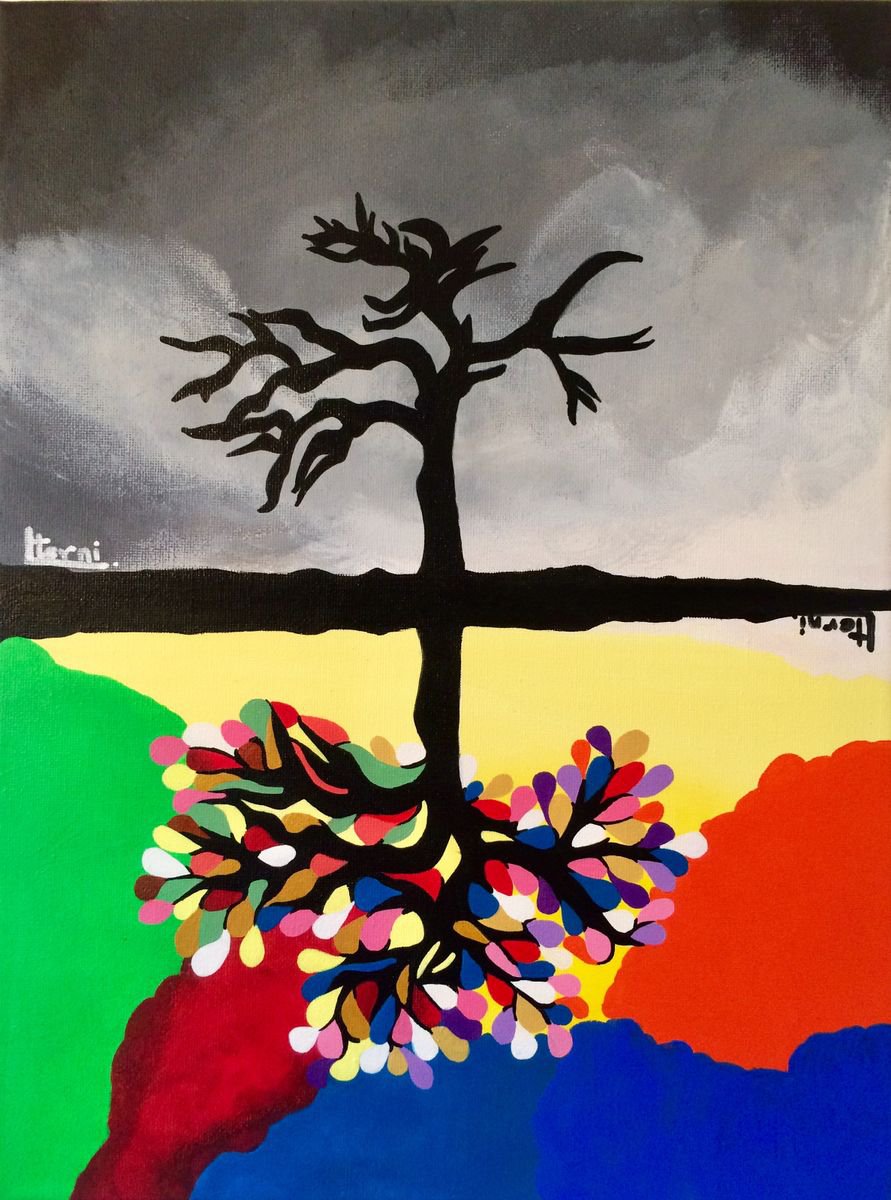 Upside Down Acrylic painting by Lucyanne Terni Artfinder