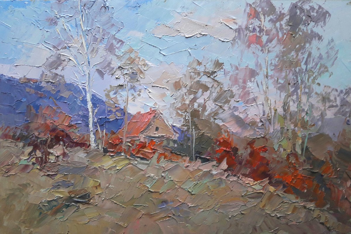Oil painting House on the edge of the forest nSerb427 by Boris Serdyuk