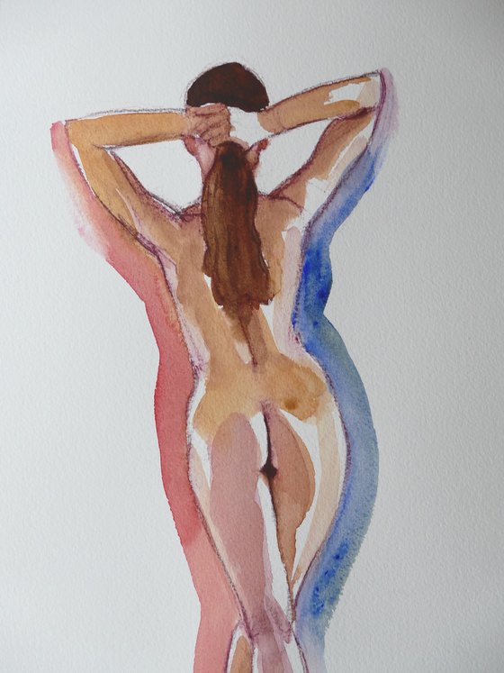 female nude back study