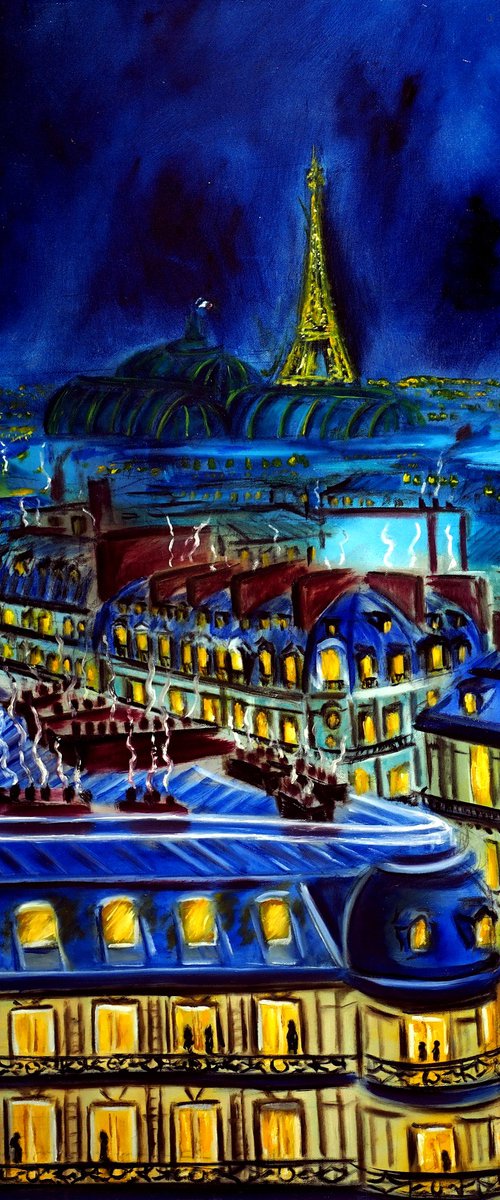 Evening Paris Cityscape Limited Edition by Ruslana Levandovska