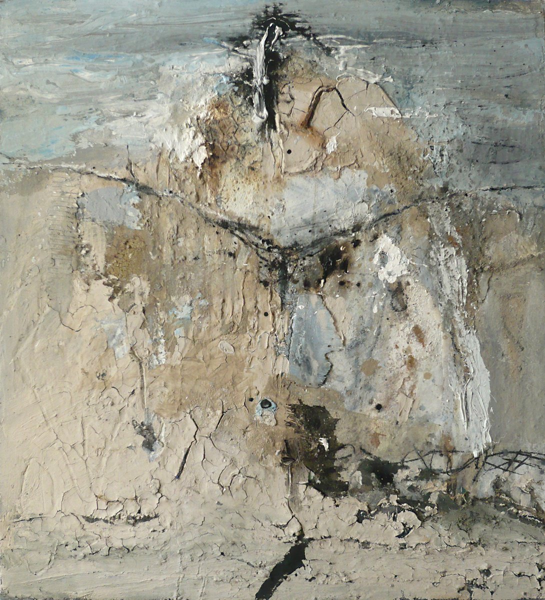 Expressive Abstract Painting By Jaroslaw Broitman, 35 X 39, Island 4 (Untitled 77) 2012, Original Artwork