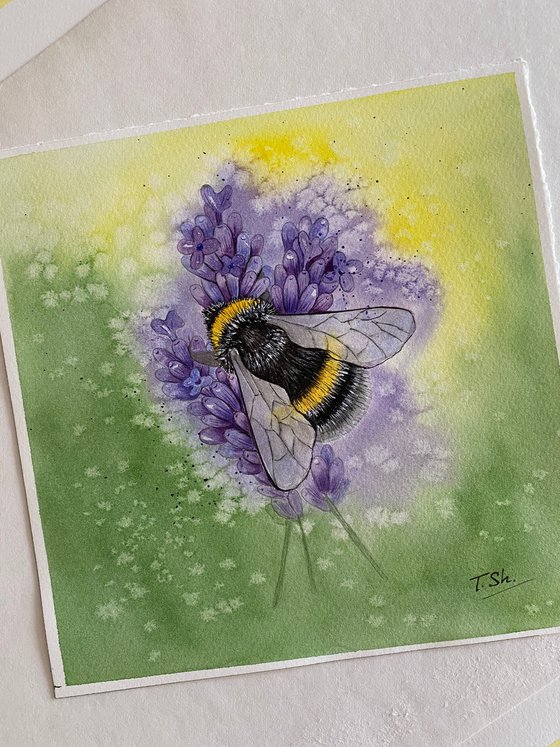 Bee and lavender