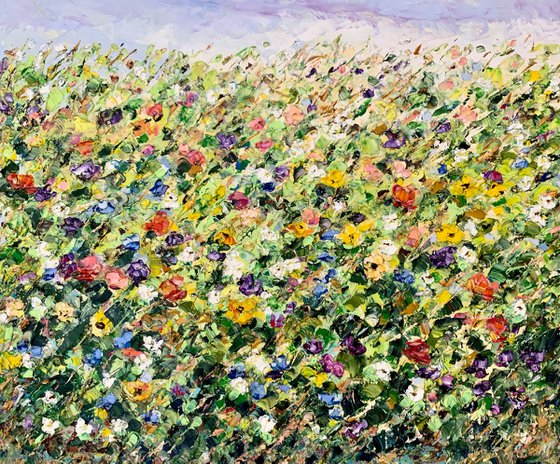 Colorful flowers in the field