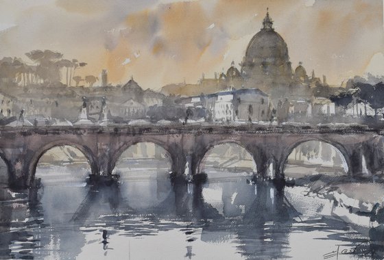 The angels' bridge in Rome (  Ponte Sant'Angelo )