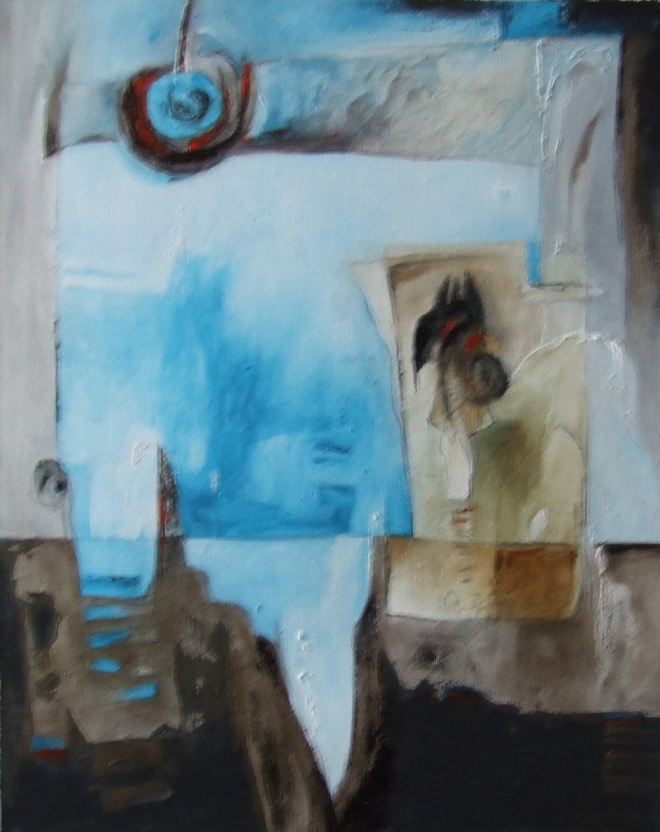 Abstract Oil Painting By Csaba Csendes, 15 X 19, Mindig Magasabbra, Original Artwork