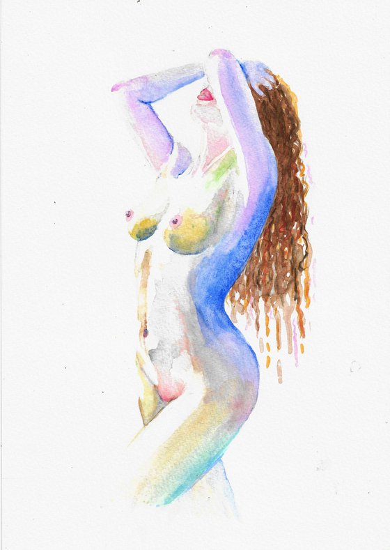 Nude female in colours