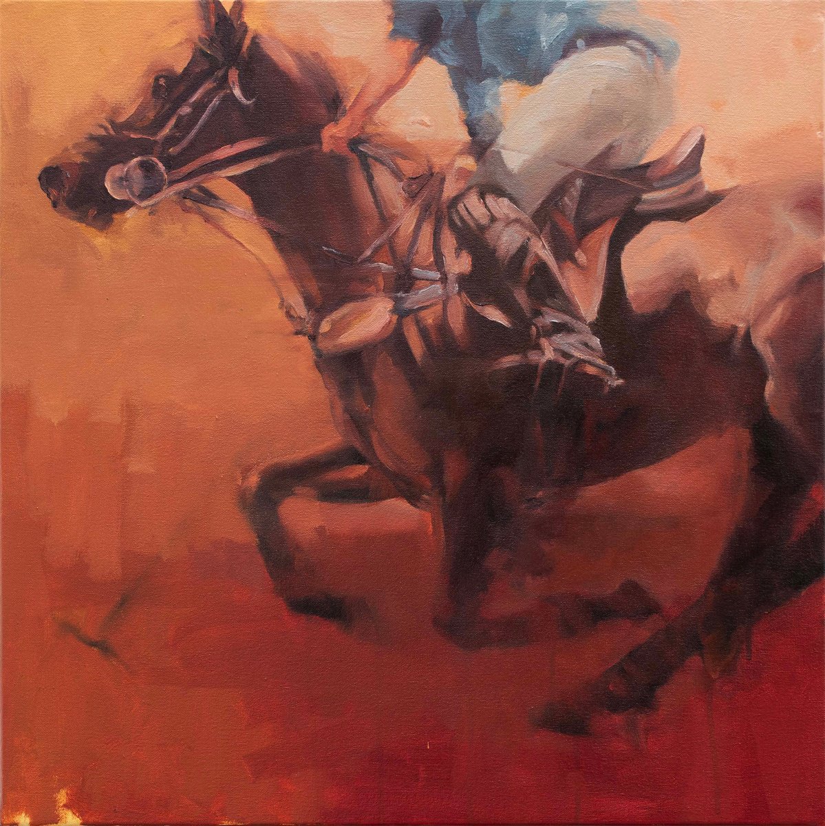 Expressive Animal Oil Painting By Zil Hoque, 20 X 20", Centaur (Study 2), Original Artwork