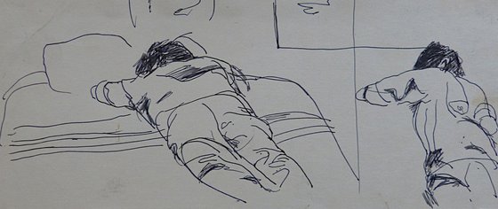 The Sleeper, life sketch - double 30x13 cm