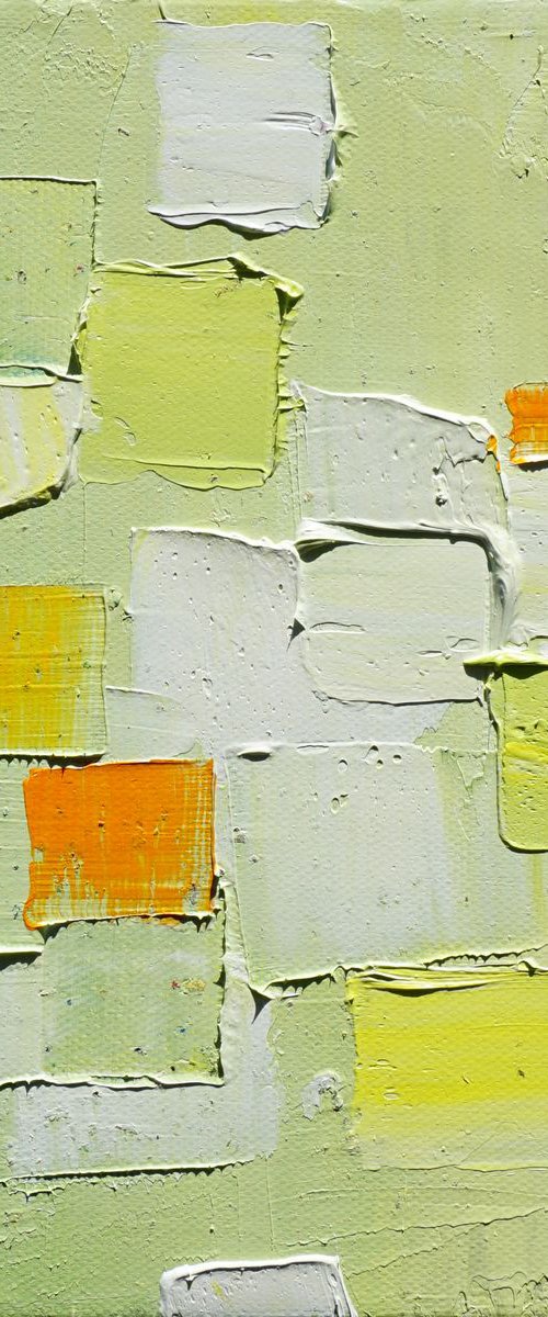 Happy Tile-Mint and Lemon 20x20cm/8x8in by jelena b