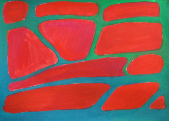 14.08.2020, a series of 7 abstract paintings, gouache on paper
