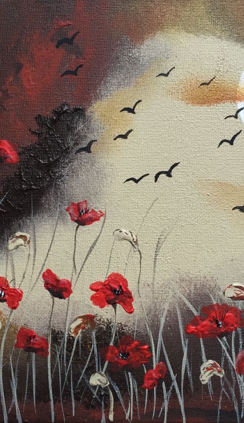 Poppies by the FullMoon by Marja Brown