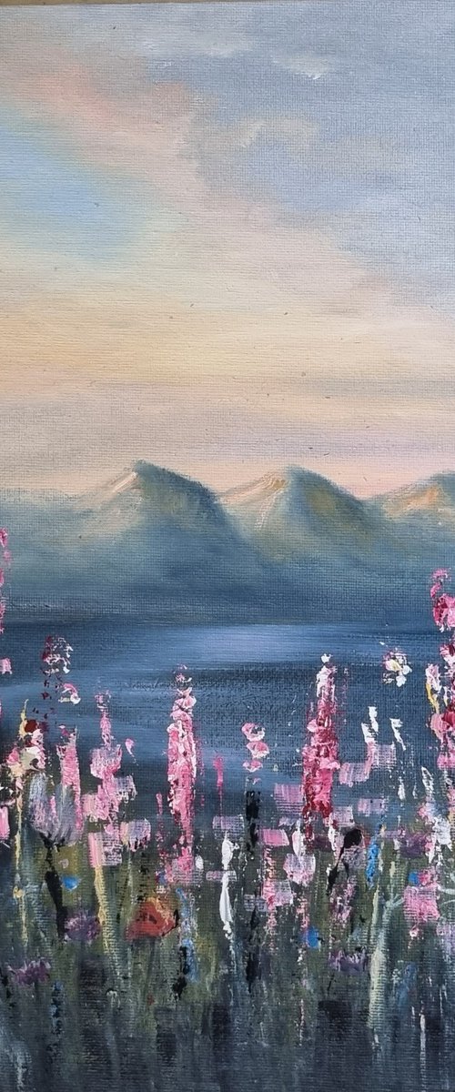 Lake Shore Wildflowers Painting by Hayley Huckson