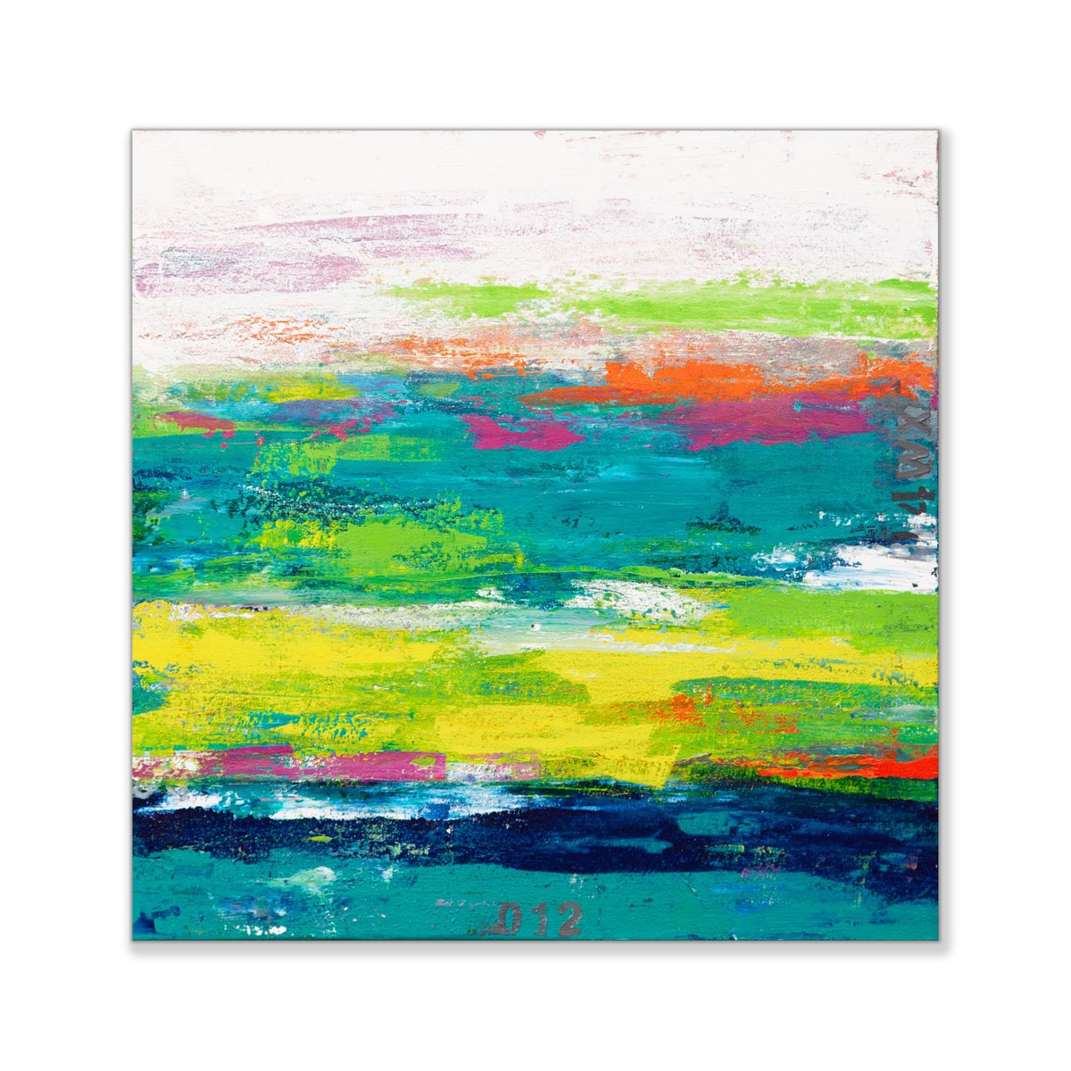 Abstract Acrylic Painting By Hilary Winfield, 20 X 20, Reclaimed 12, Original Artwork