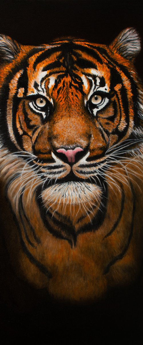 PREDATOR by Vera Melnyk (gift, tiger painting, tiger art, tiger face, home decor, wall art, artfinder art for sale) by Vera Melnyk