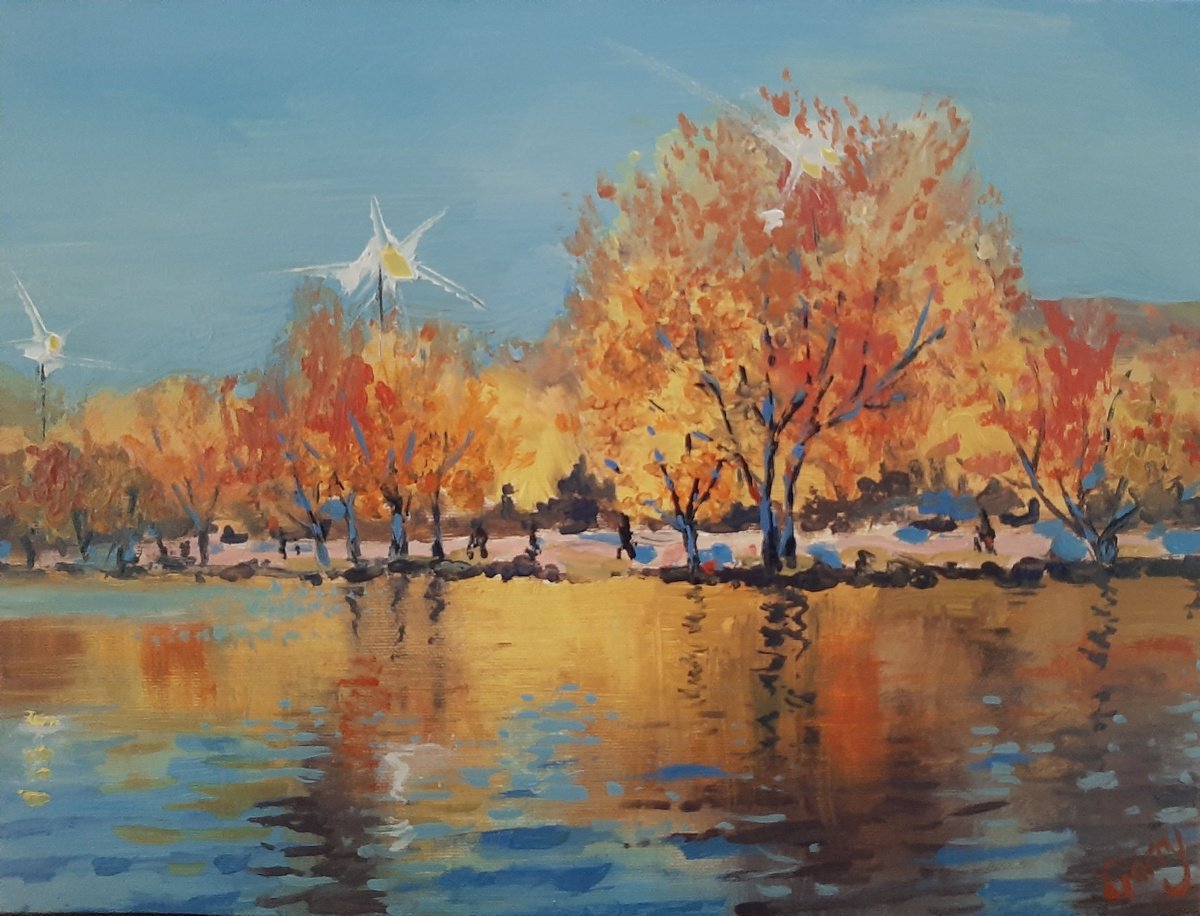 Impressionistic Landscape Oil Painting By Garry Arzumanyan, 16 X 12, Autumn Landscape 04, Original Artwork