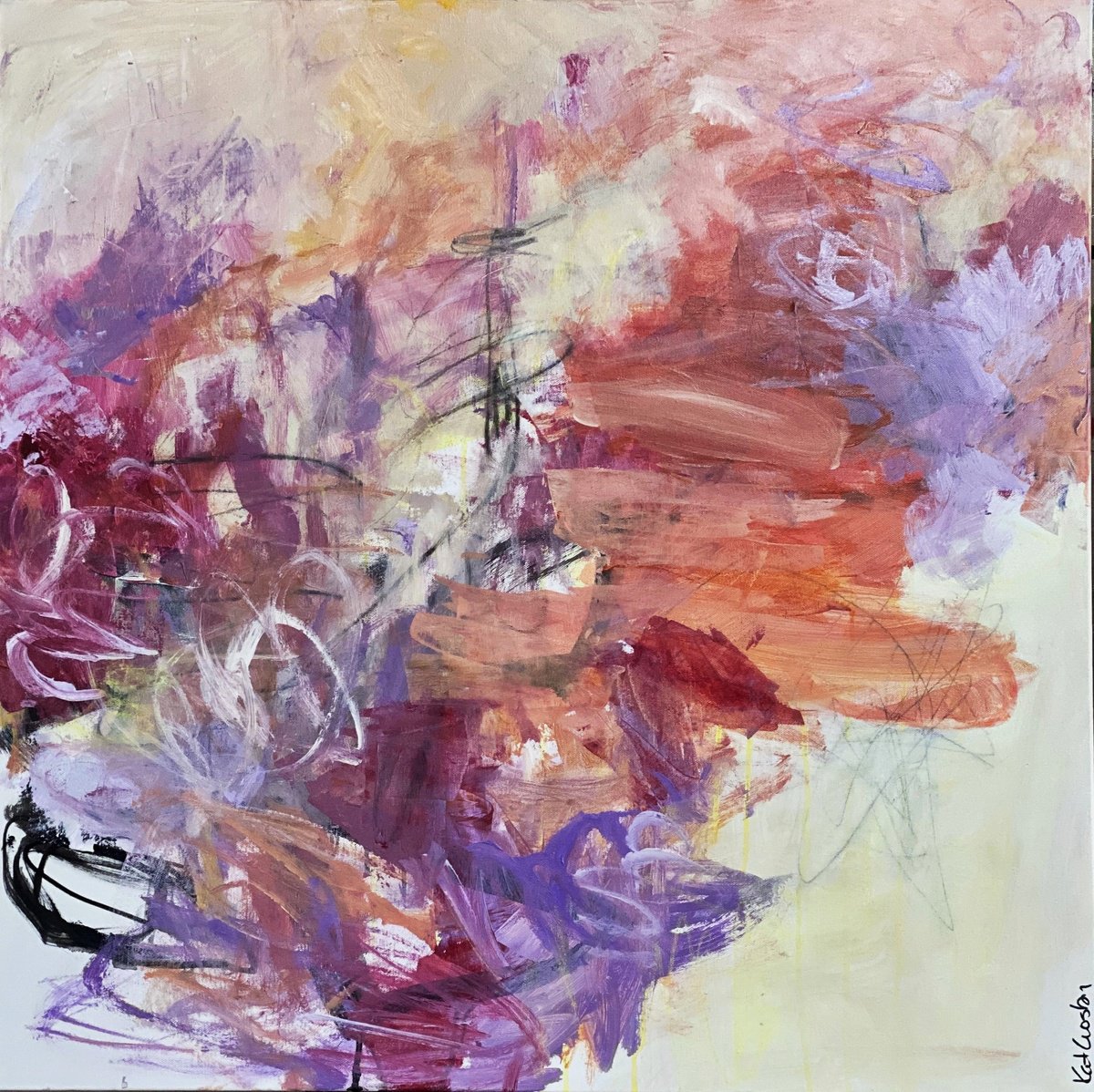 Evening Sky By Kat Crosby, 30 X 30, Artwork For Sale On Artfinder